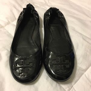 Tory Burch black patent ballet flats
